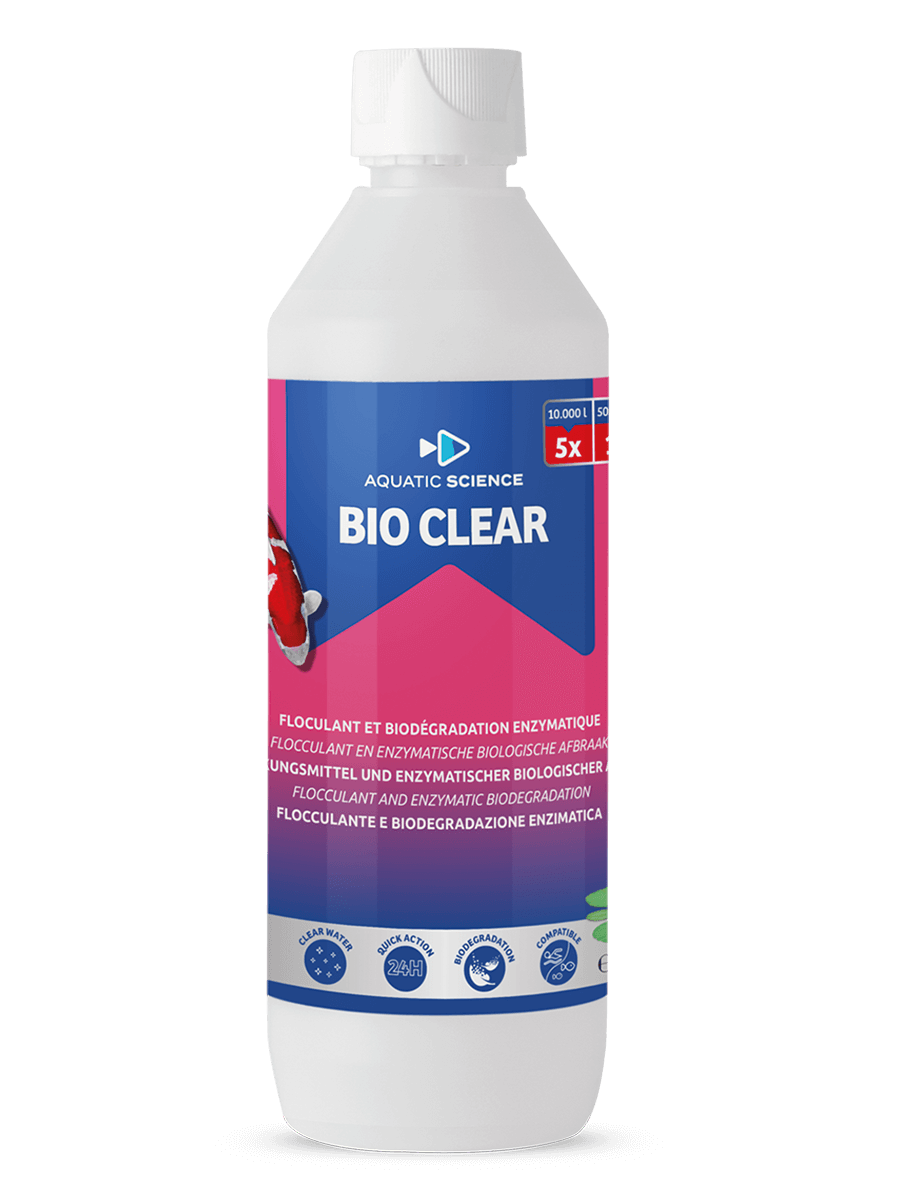 Produit de traitement de l'eau – Bio Clear d’Aquatic Science pour une eau de bassin limpide et sans impuretés.