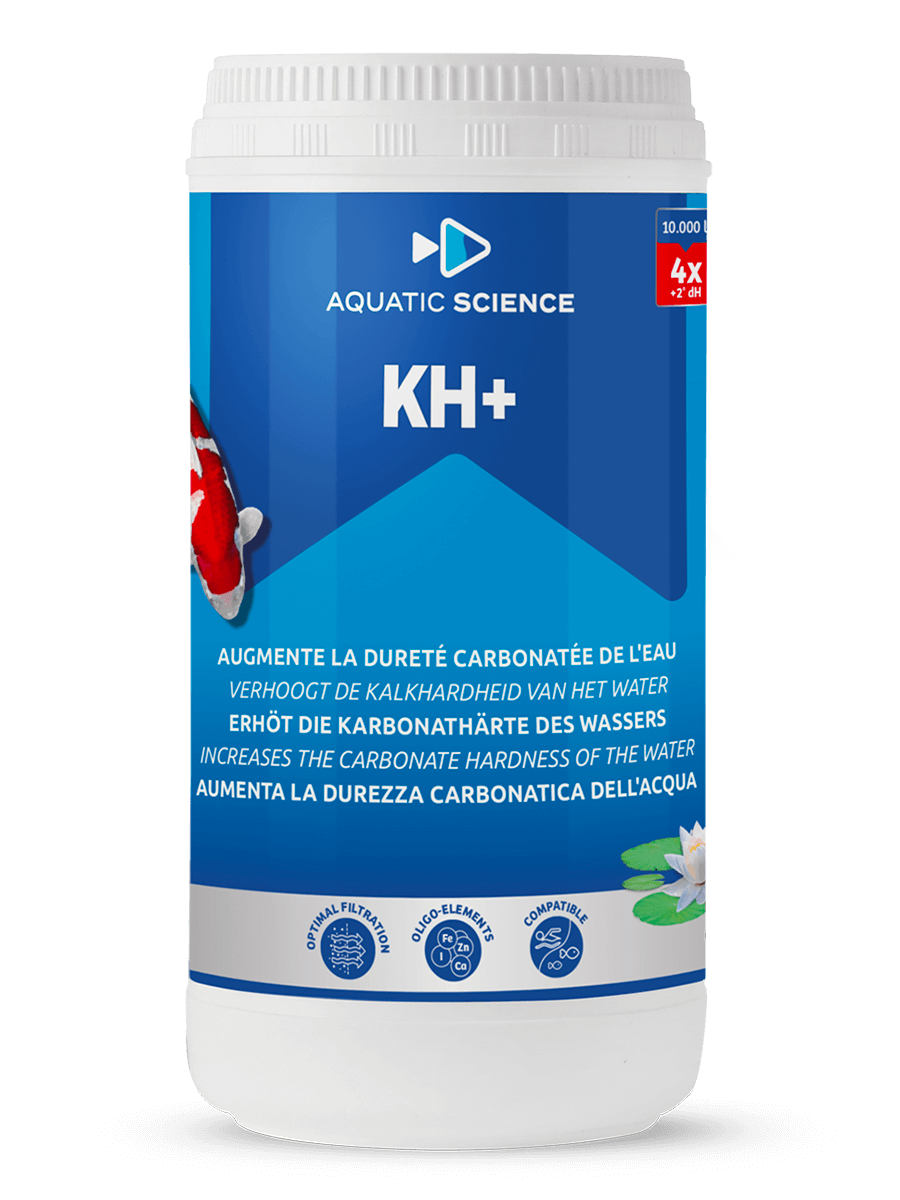 Produit de traitement de l'eau – KH+ d’Aquatic Science pour réguler la dureté carbonatée et préserver l'équilibre du bassin.