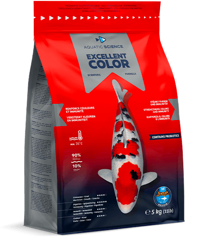 Nourriture pour poissons – Excellent Color, alimentation premium pour couleurs intenses et santé des koïs.