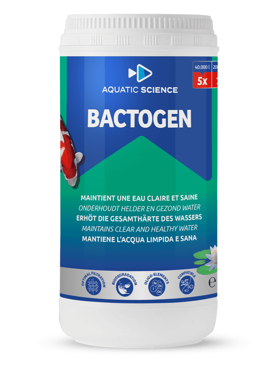 Produit de traitement de l'eau – Bactogen d’Aquatic Science pour optimiser la filtration biologique des piscines et bassins.