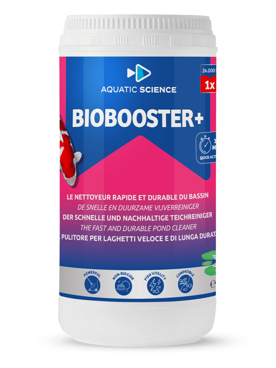 Produit de traitement de l'eau – Biobooster+ d’Aquatic Science pour nettoyer efficacement le bassin et renforcer l’écosystème.